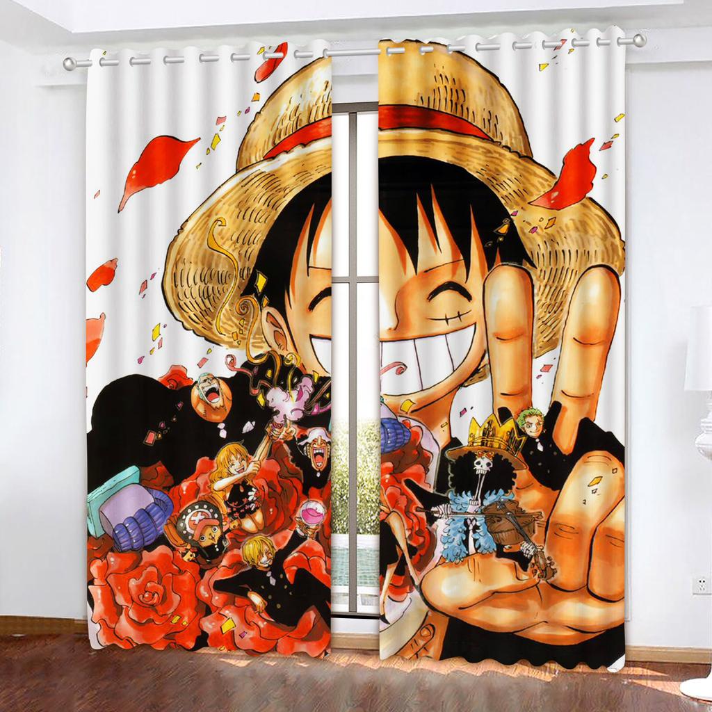 Rideau occultant Monkey D Luffy, One Piece, Polyester, Animé, Convient pour Chambre à coucher, Enfants, Adulte, Décoration de pièce, Cadeaux