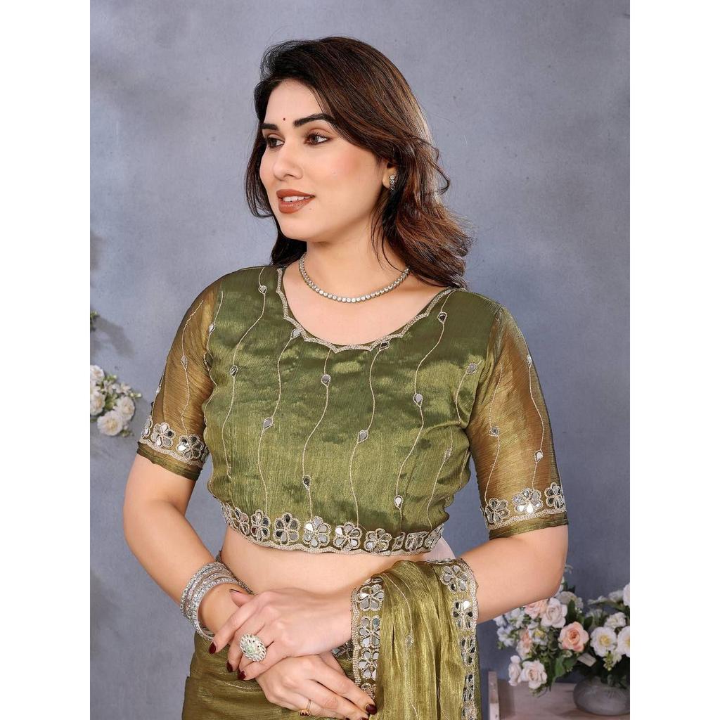 Premium Designer Mirror Work Saree Collection