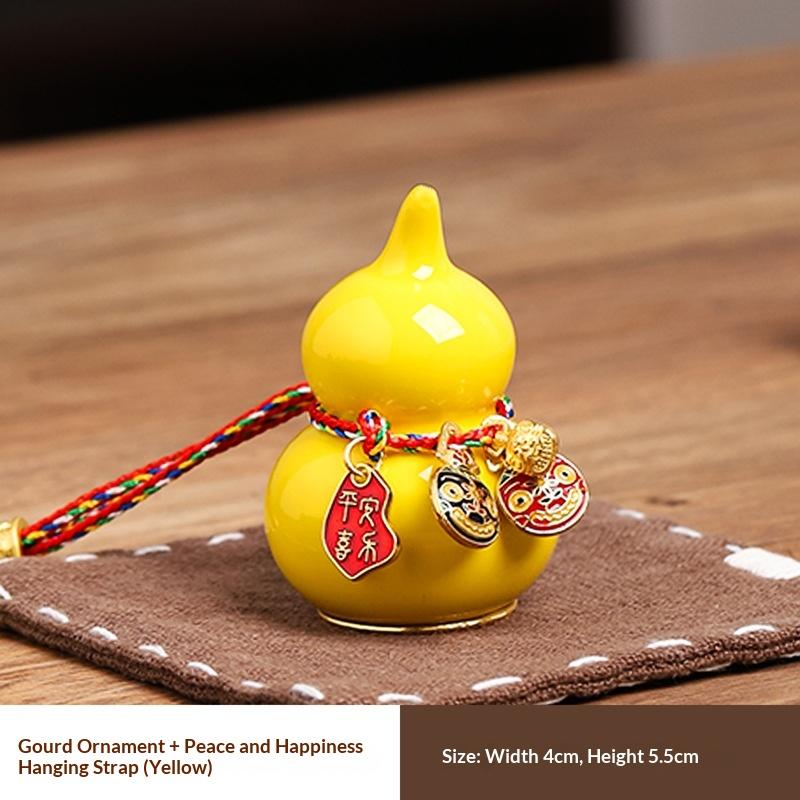 Mini Colorful Ceramic Gourd Lucky Home Decor Handmade Ornament for Prosperity