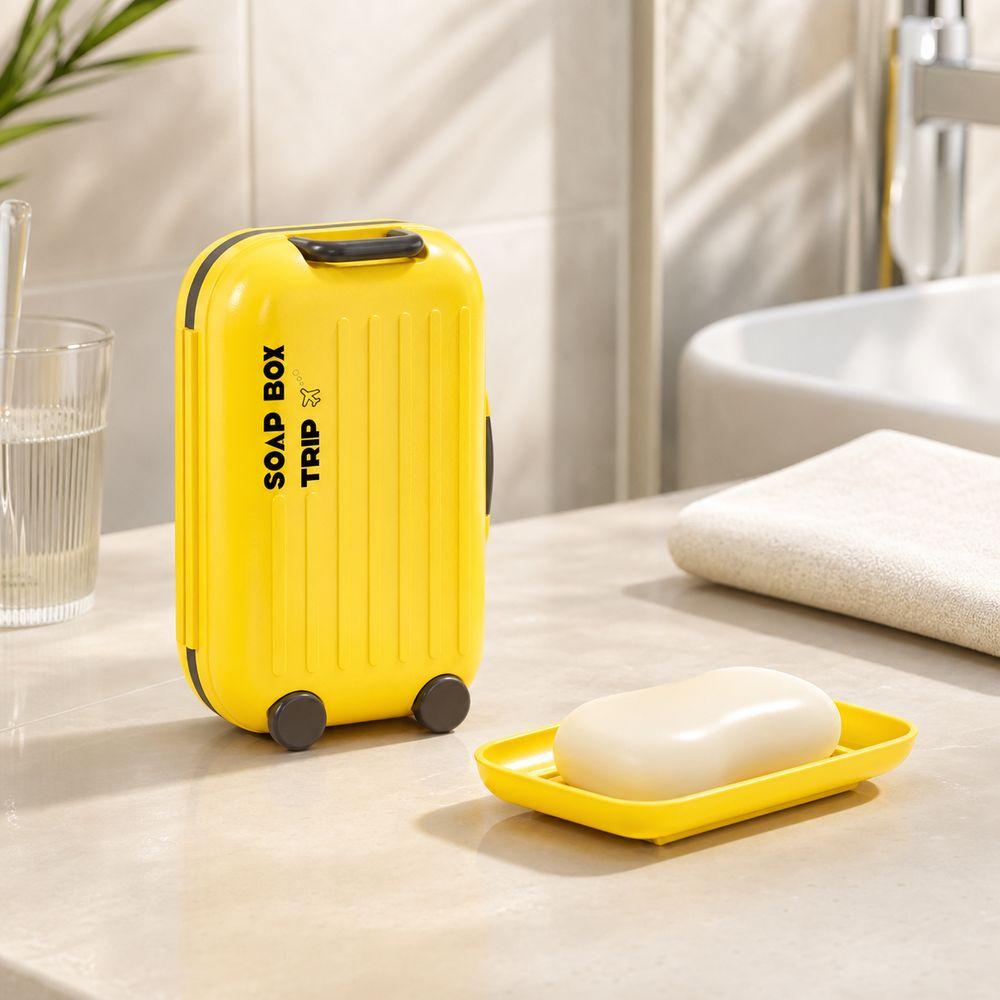 Sealed Lid Soap Storage Box Suitcase Shape Soap Container New Travel Soap Box  Bathroom Storage