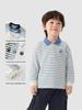 European Boy's Long Sleeve Striped Polo - Spring & Autumn 2026 Trendy Kids Top