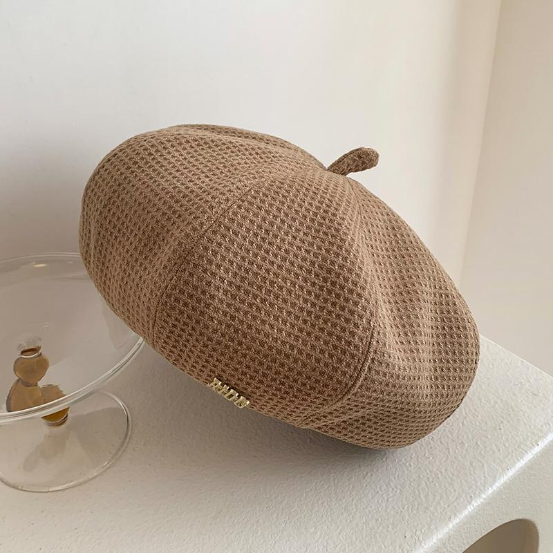 

Черный милый крутой берет, женская осенне-зимняя модная кепка художника с большой окружностью головы, бутон M(56-58cm)