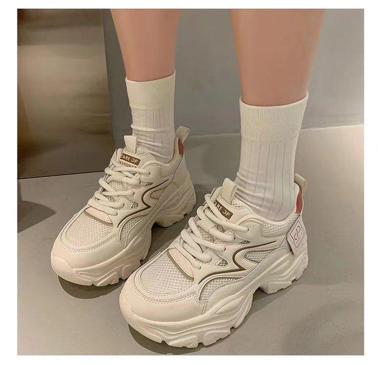 

Папины кроссовки женские новые кроссовки на танкетке из сетки небольшое увеличение роста универсальная повседневная обувь 40 хаки