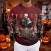 Men's Halloween Print Neck Long Sleeve T-Shirt