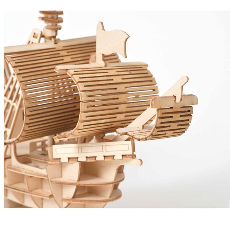 DIY hračky plachetnice 3D dřevěné puzzle hračka sestavení model dřevěné řemeslné sady dekorace na stůl