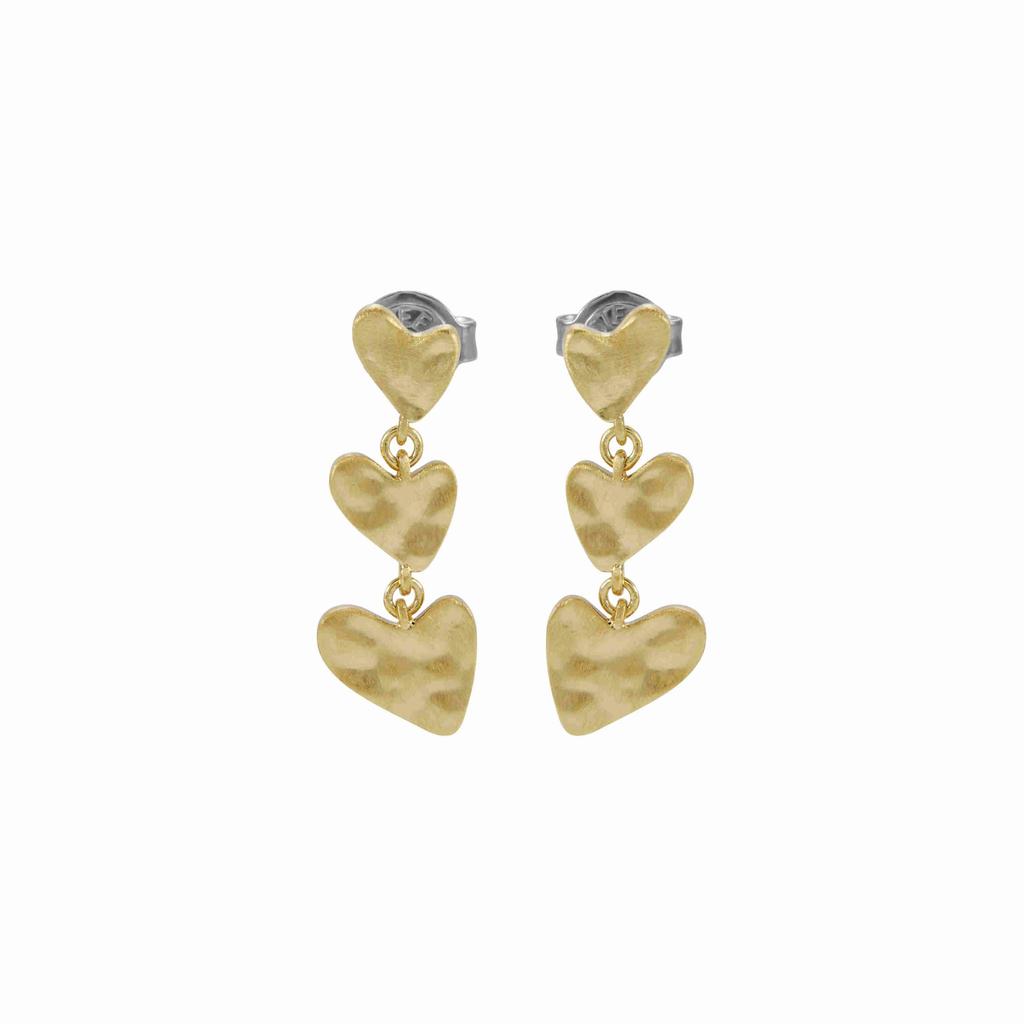 Skagen Women's ANJA HEARTS Gold-Tone Brass Drop Earrings, SKJ5011710