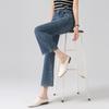 LUKKEN Women's Slim-Fit High-Rise Cropped Flare Jeans