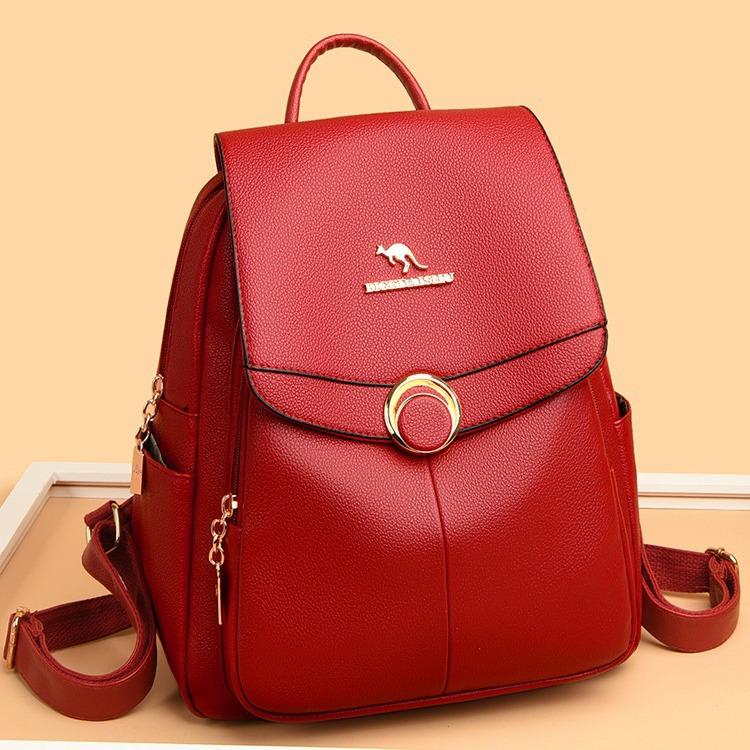 New backpack large capacity out trend versatile fashion simple atmosphere casual soft leather backpack