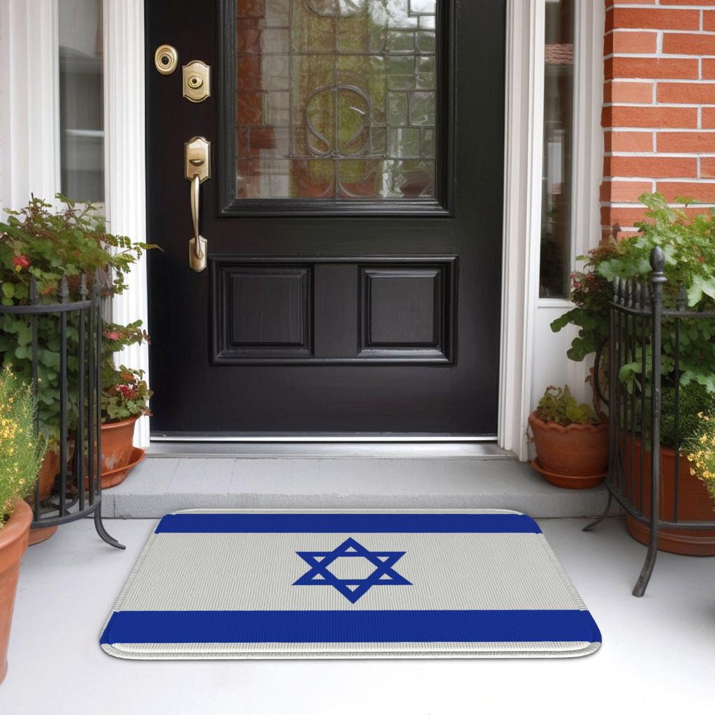 Felpudo Personalizado con Bandera de Israel Antideslizante Baño Cocina Alfombra de Suelo para Entrada de Puerta Alfombra