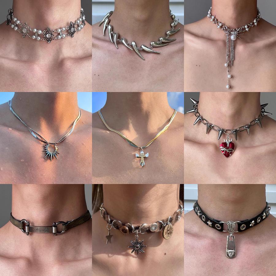 2025 Punk Necklace: Irregular Y2K Subculture Clavicle Chain for Men & Women