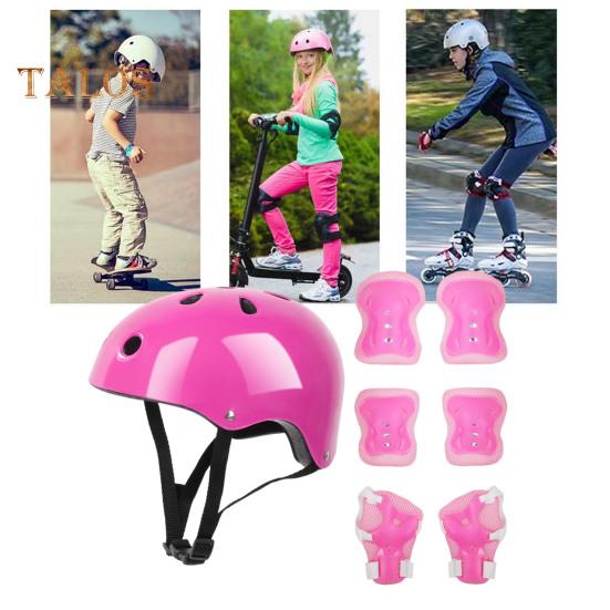 7ks/sada Dětská sada ochranných pomůcek na bruslení Kolečkové brusle Skateboard Kolo Cyklistická koloběžka Nastavitelná přilba Kolenní chránič loktů Chránič zápěstí