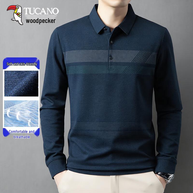 TUCANO Men s Long Sleeve Striped Polo Shirt 185