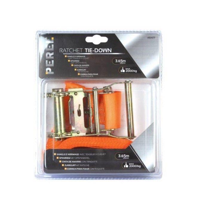 Sangle d'arrimage - Perel - 3.65m x 50mm - Charge max. 1000kg - Couleur orange