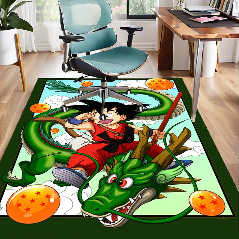 Goku Anime Office Rug Chair Mat, Game Carpet, Suitable for Front Door, Bedroom, Living Room, Desk, Holiday Gift