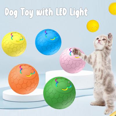 Interactive Pet Ball Toy Automatic Rolling Smart Ball Dog Toy Electric Bouncing Ball with LED Light for Small/Medium Dogs Cats