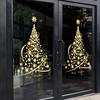 Golden Christmas Tree Window Cling - Reusable Static Decal for Glass, Walls & Doors