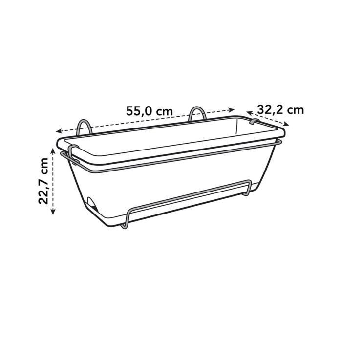 ELHO Jardinière BARCELONA XL ALLIN1 - L 33.5 x l 54.5 x H 23 cm - Taupe