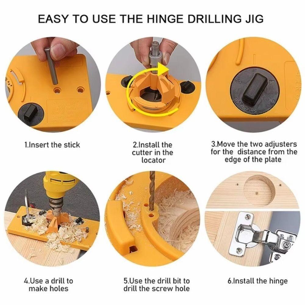 Positioning Boring Guide Cup Style Hinge Jig Durable Hinge Hole Tool Kit  Carpenter