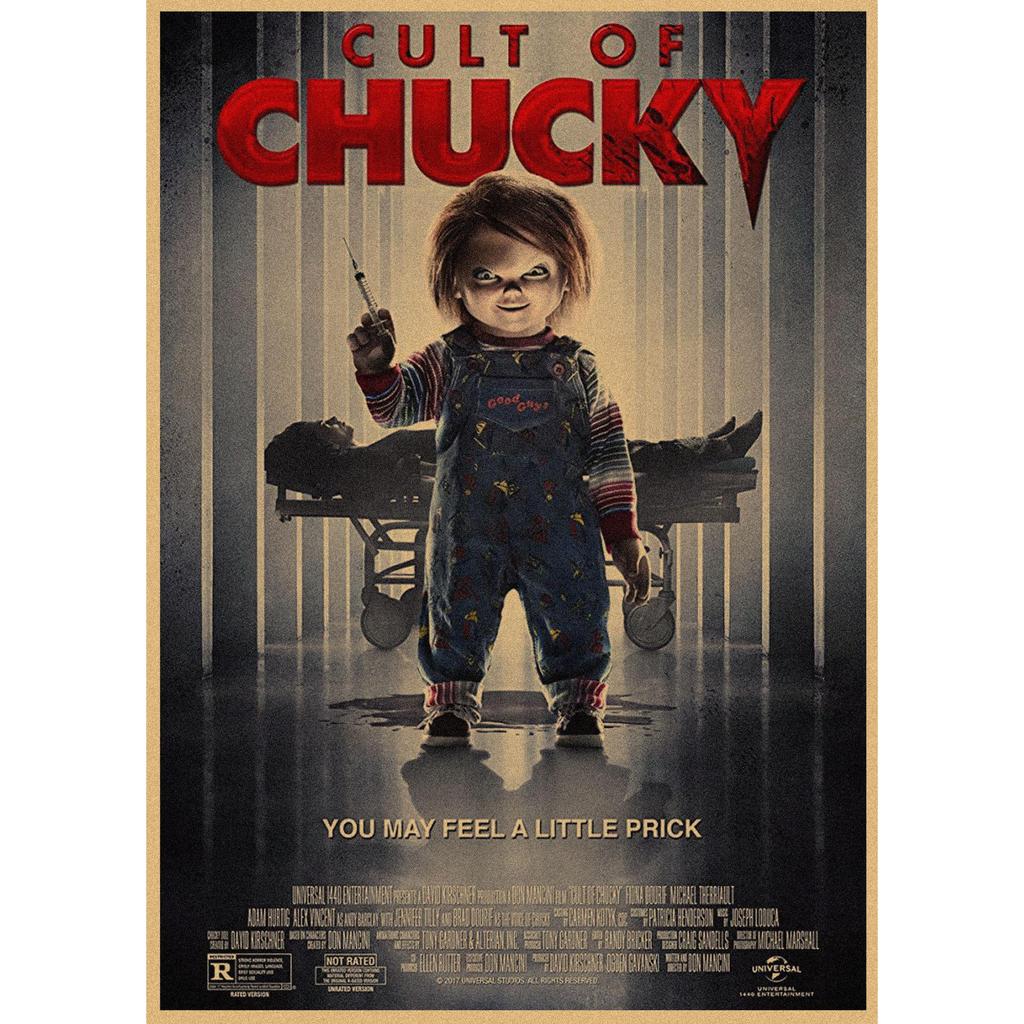 Bambola Assassina Chucky: Poster Cinematografico Retrò La Sposa di Chucky - Carta Kraft Decorazione Murale