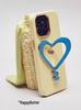 Heart-Shaped Leather Phone Case with Metal Bracket for iPhone 16 Pro Max - Tags That Make You Happy