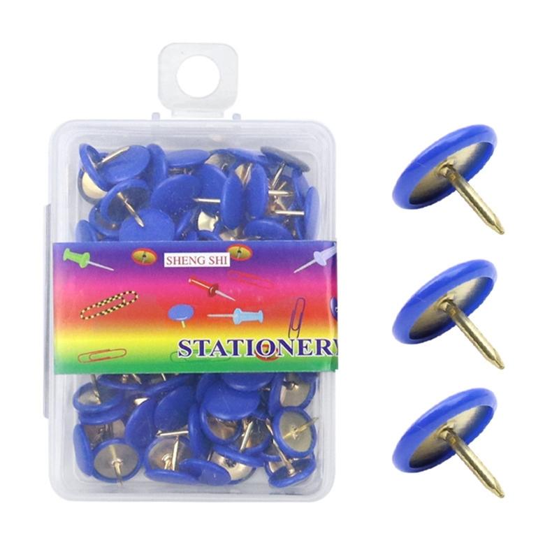 200Pieces Nickel Plated Pin Thumbtacks Flat Push Pins Metal Thumbtacks Flat Head Tacks Corkboard Pin for Bulletin Board