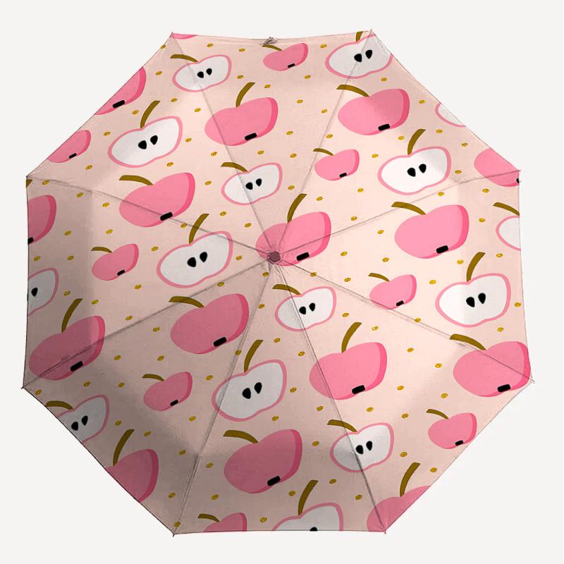 1PC Apple Umbrella-8-Rib Reinforced, Automatic Open, Lightweight & Durable, Fashion Accessory for Outdoor, J0354