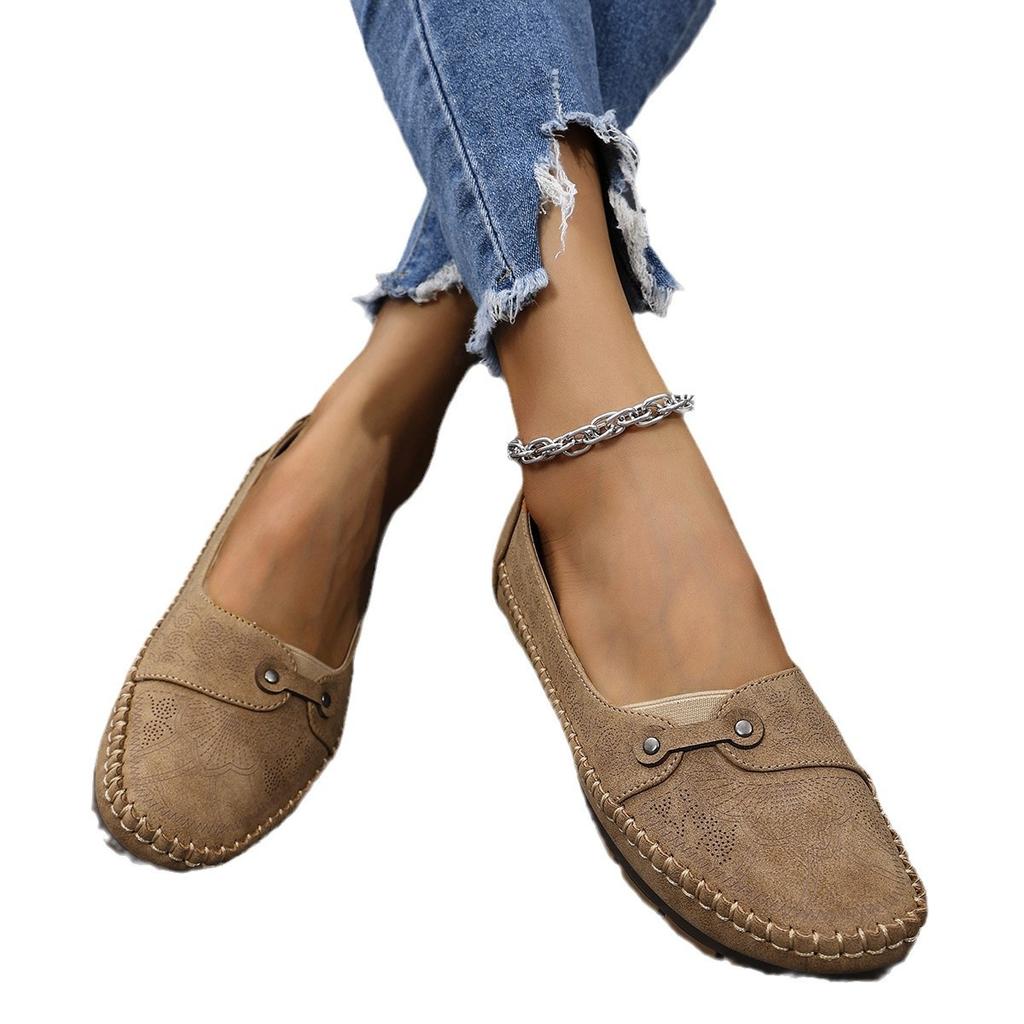 Large size foreign trade suture laser women's flat bottom loafers foreign trade, supply retro