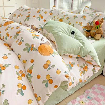 Czteroczęściowy zestaw pościeli z czystej bawełny, poszwa na kołdrę, pościel, trzyczęściowy zestaw prześcieradła na łóżko akademickie