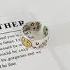 Korean Style Smiling Face Ring with Star Playing Card Design - Open Adjustable
