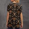 Women's Printed Short Sleeve Round Neck Retro Short Sleeve Summer Loose Tops Tops Women's Summer T-Shirts