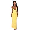 Spring European and American Style Fashion Temperament Pure Desire Spice Girl Sexy Low Cut Solid Color Slim Backless Dress