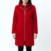 Women's Fashion Casual Solid Color Hooded Pocket Long Sweatshirt With Zipper, Mid-Length Fake Two-Piece Loose Coat