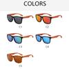 Brand Classic Wooden Square Sunglasses Vintage Fashion UV400 Protection for Women Men Retro Outdoor Driving