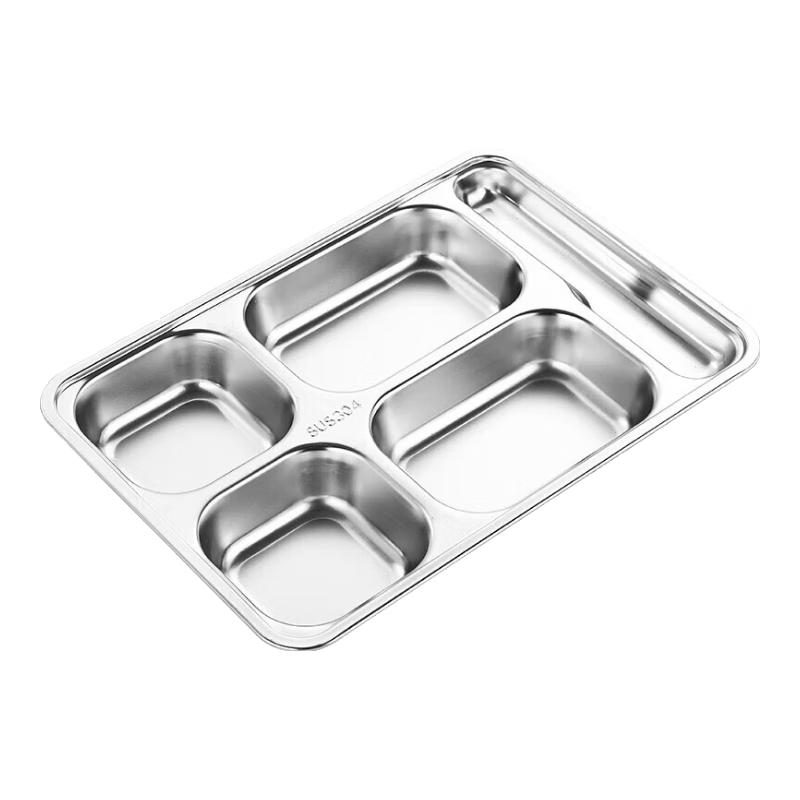 Venus 304 Stainless Steel Compartment Lunch Tray with Lid