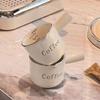High-Value Ceramic Espresso Measuring Cup - Milky White, High Temperature Resistant, Double Scale, Simple and Elegant Design.