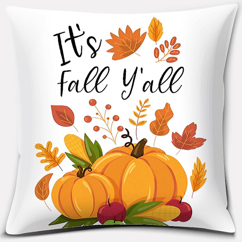 Pumpkin Halloween Thanksgiving Printing Series Pattern Pillowcase Square Pillowcase Home Office Decoration Pillowcase