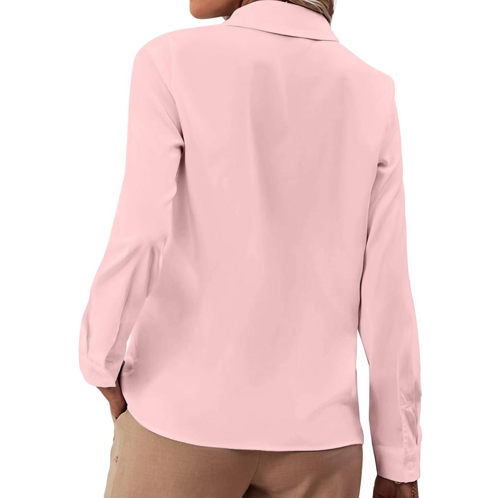 Ladies' Color Fashion Ruffle Edge Decorative Shirt Top