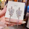 Koreanische Socialite Leichter Luxus Quastenohrringe – Herbst/Winter Silber Stecker für Damen