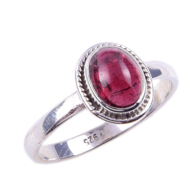 Natural Garnet Gemstone Handmade 925 Solid Sterling Silver Gift Ring Size 8 E3w02