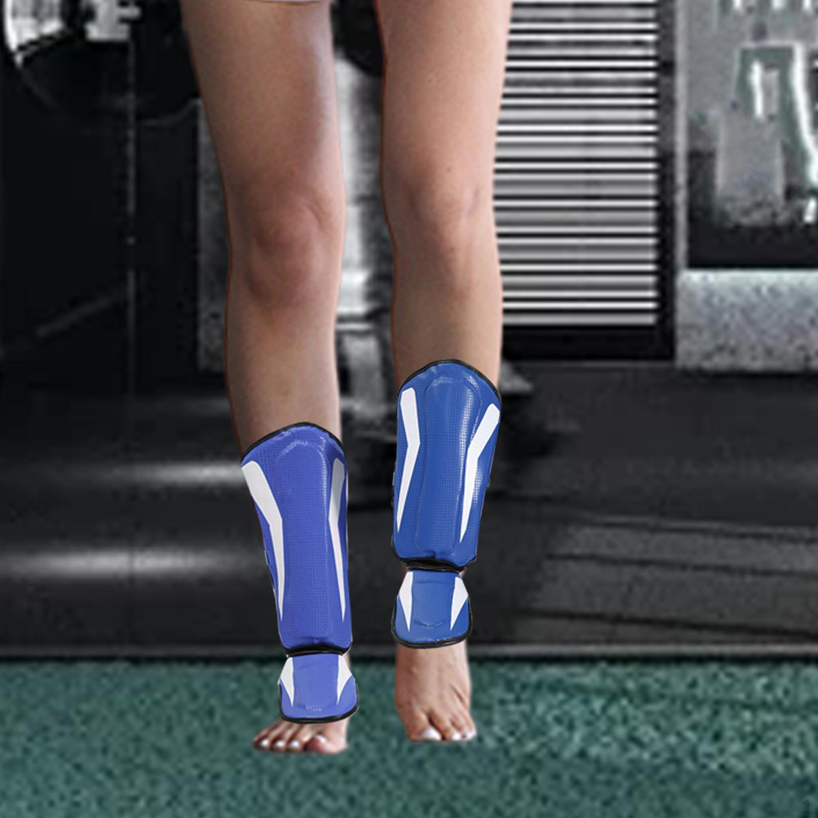 

Защитные щитки для ног для кикбоксинга, защитные подушечки для подъема стопы, каратэ для подростков Blue M