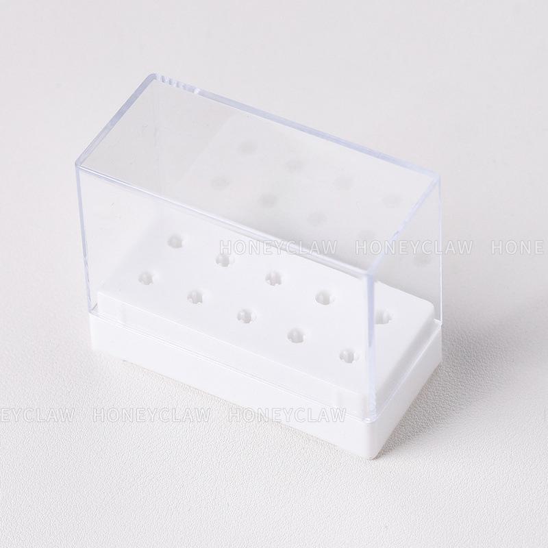 Nail Drill Bit and Polish Remover Storage Box with Dustproof Display