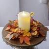 Simulierter Herbst-Ahornblatt-Kerzenkranz Tischdekoration Falscher Ahornblatt-Kerzenhalter 1 Stück Ernte-Dekoration