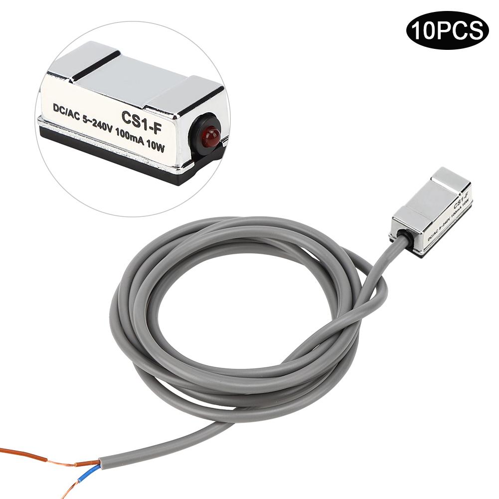10Pcs Magnetic Switch CS1‑F 10W Reed Pneumatic Cylinder On Off for SI SU SC JSI MI MA50‑63