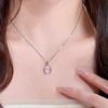 Pink chalcedony necklace light luxury female cute sweet personality niche simple temperament versatile collarbone chain