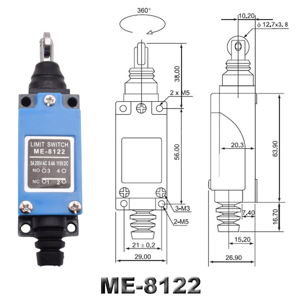

ME 8104 8108 8111 8122 9101 ЧПУ Мікро Миттєвий Кінцевий Вимикач 5A/220V Обертовий Важіль-Ролик Герметичний Промисловий Верстатний Кінцевий Вимикач