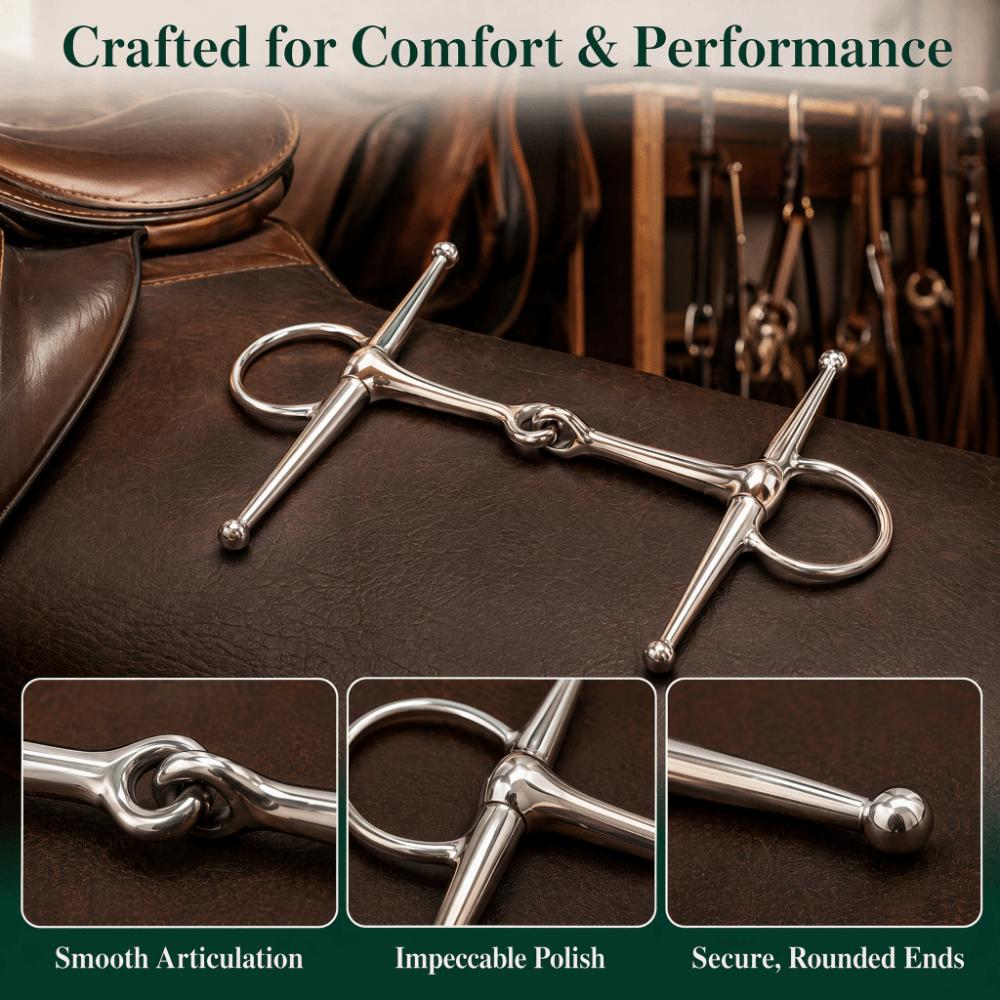 Ring Style Horse Snaffle Bit Jointed Design Horse Mouth Bit Practical Full Cheek Bit Farm Use