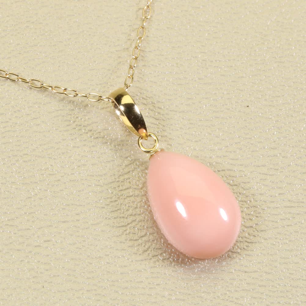 Miss Coral Pendant Necklace Single K18 Yellow Gold Undyed