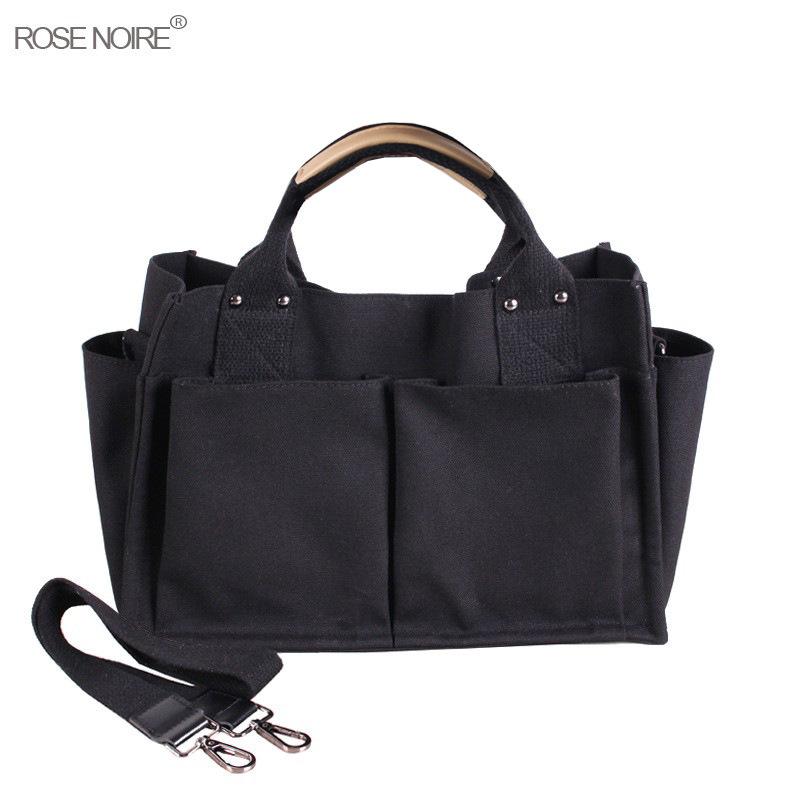 

Холщовые сумки Повседневные женские сумки Сумки на плечо Женские сумки большой вместимости с несколькими карманами Сумки через плечо 34cm*14cm*25cm чёрный