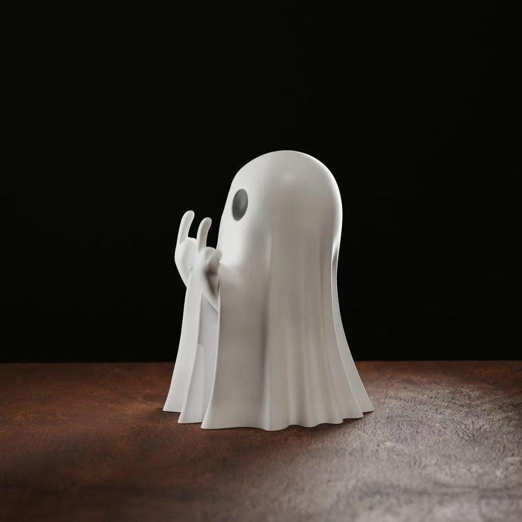 Funny Middle Finger Ghost Ornament for Christmas, Creative and Cute Desktop Decoration, Gift for Friends