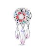 S925 Silver Dreamcatcher Style Moon Pendant 925 Silver Bead DIY Bracelet Jewelry Accessories